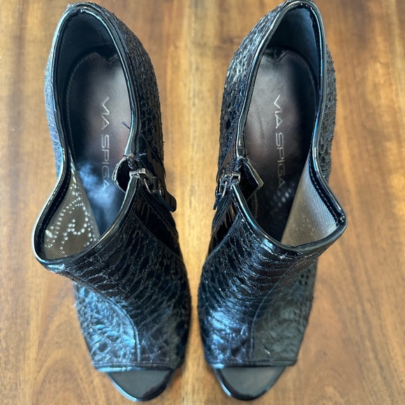 Via Spiga size 6M women’s open toes platform shoes. Croc patterned. - Picture 5 of 6